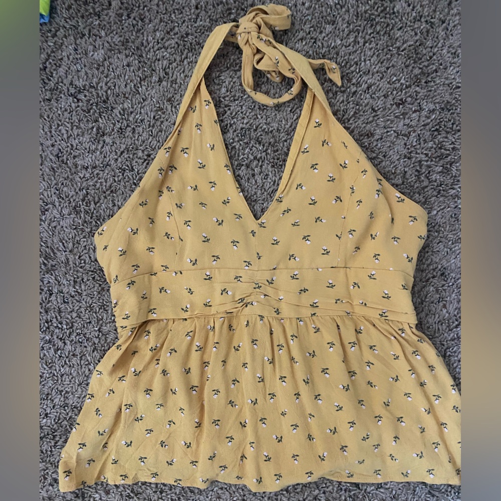 Yellow American Eagle Halter Top